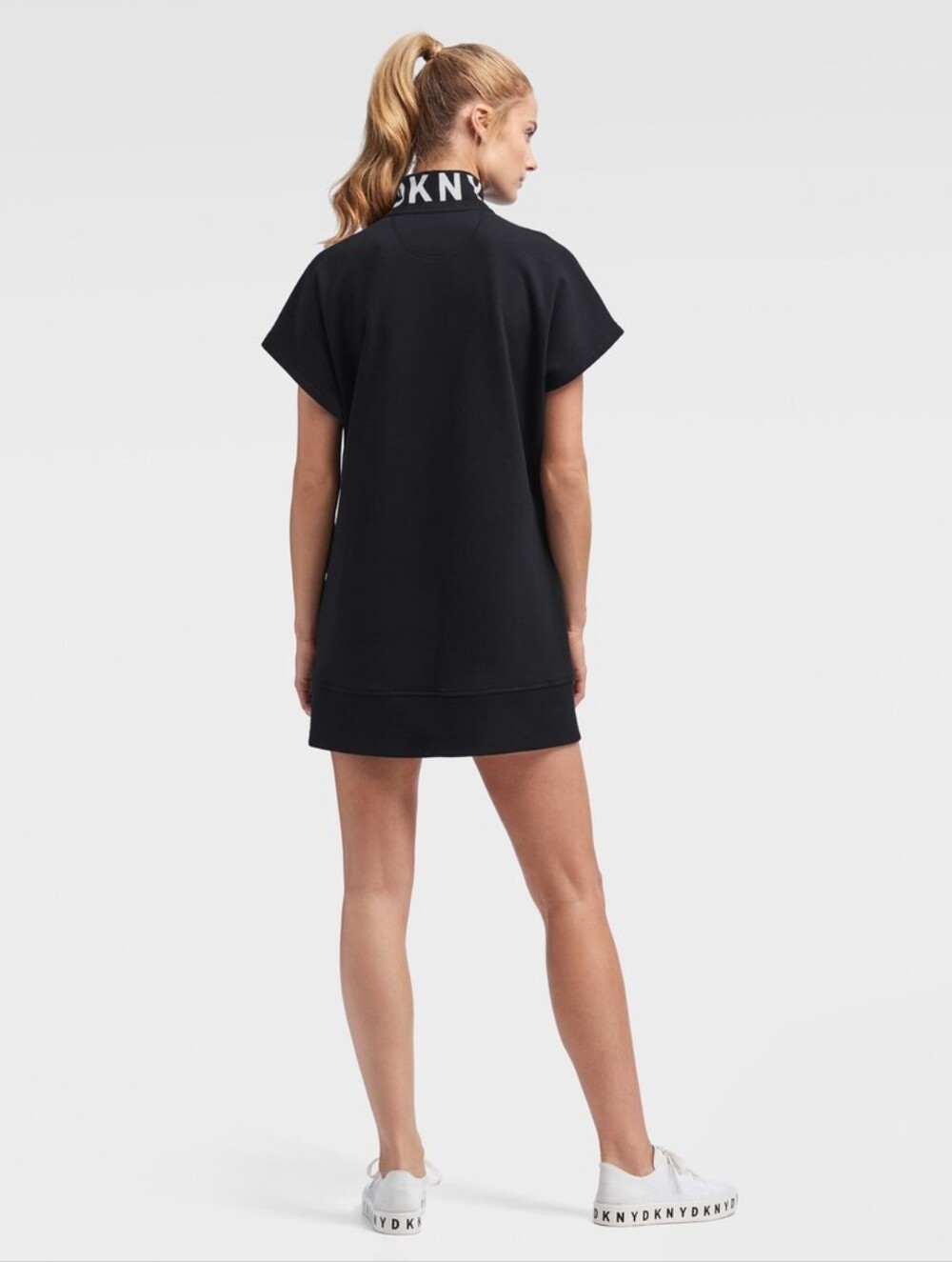 Women's Baltimore Ravens DKNY Sport Black Quarter Zip Sweater Sneaker Dress NWOT - Picture 2 of 10